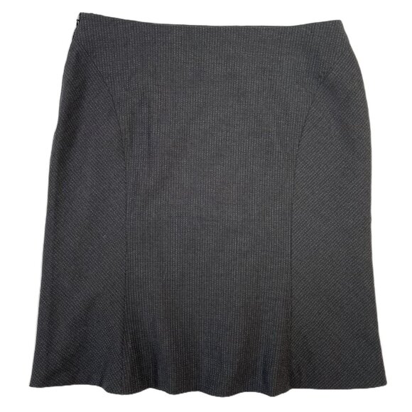Classiques Wool Stretch Tulip Hem Skirt Size 12 Black Charcoal Pinstripe - Picture 2 of 13